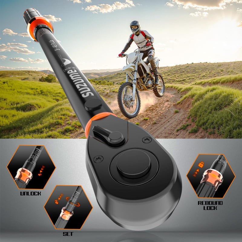 SUZUME Torque Wrench 3/8 Drive (5-45 Ft. Lb/ 6.8-61 N.m) 72 Tooth Reversible Head Torque Wrench 3% High Accuracy Dual-Scales Torque Wrenches for Car Bike Moto - Image 3